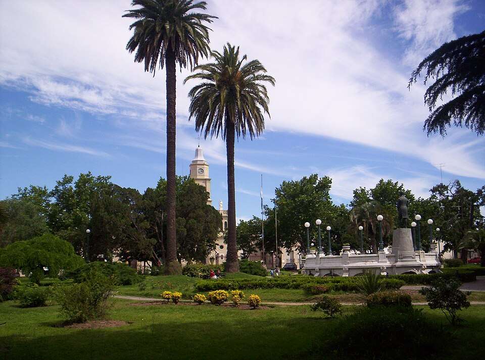 Plaza Ruiz de Arellano under its palms, San Antonio de Areco